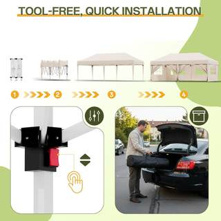 Gazebo 3x6 Pieghevole Impermeabile con 6 Parti Lat