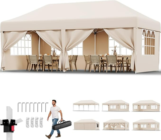 Gazebo 3x6 Pieghevole Impermeabile con 6 Parti Lat