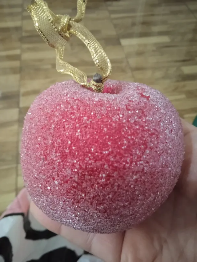 Set 4 Mele Glitter Vintage Addobbi Natalizi