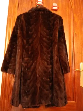 Abrigo de piel mujer marrón