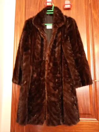 Abrigo de piel mujer marrón