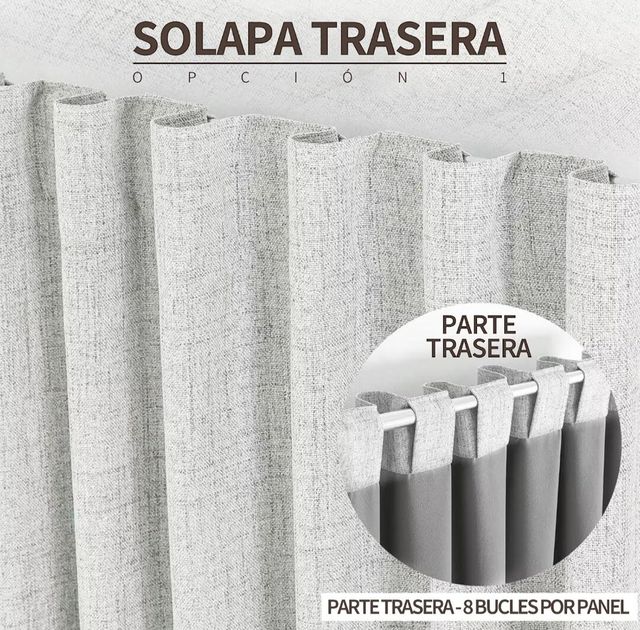 Pack de 2 cortinas opacas 140 x 260 cm