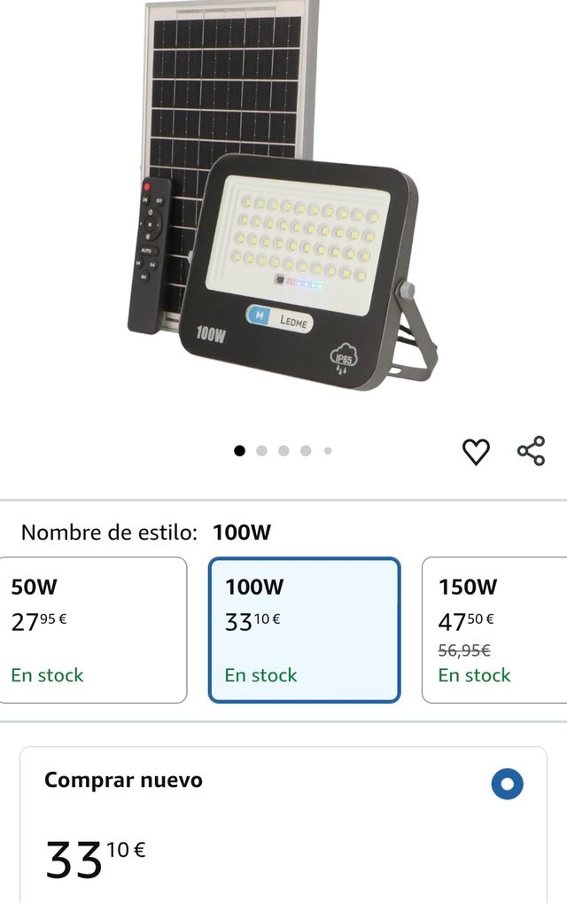 Foco solar led 100w M Ledme