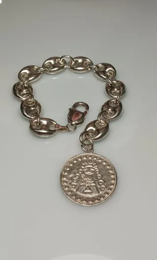 Pulsera Plata 925 Calabrote Virgen del Rocío