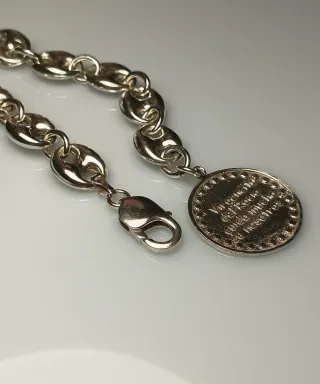 Pulsera Plata 925 Calabrote Virgen del Rocío