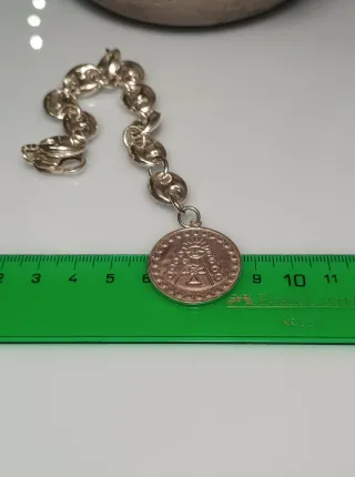 Pulsera Plata 925 Calabrote Virgen del Rocío