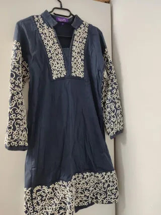Vestido túnica Bantti bordado azul talla L