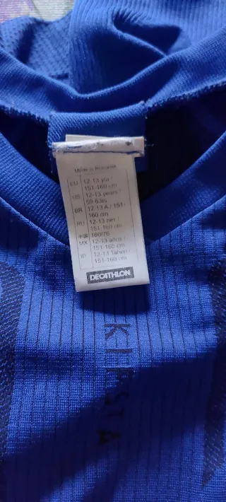 Camiseta técnica infantil azul talla 12-13