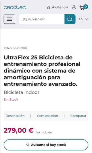 Bicicleta estática/spinning Cecotec UltraFlex 2