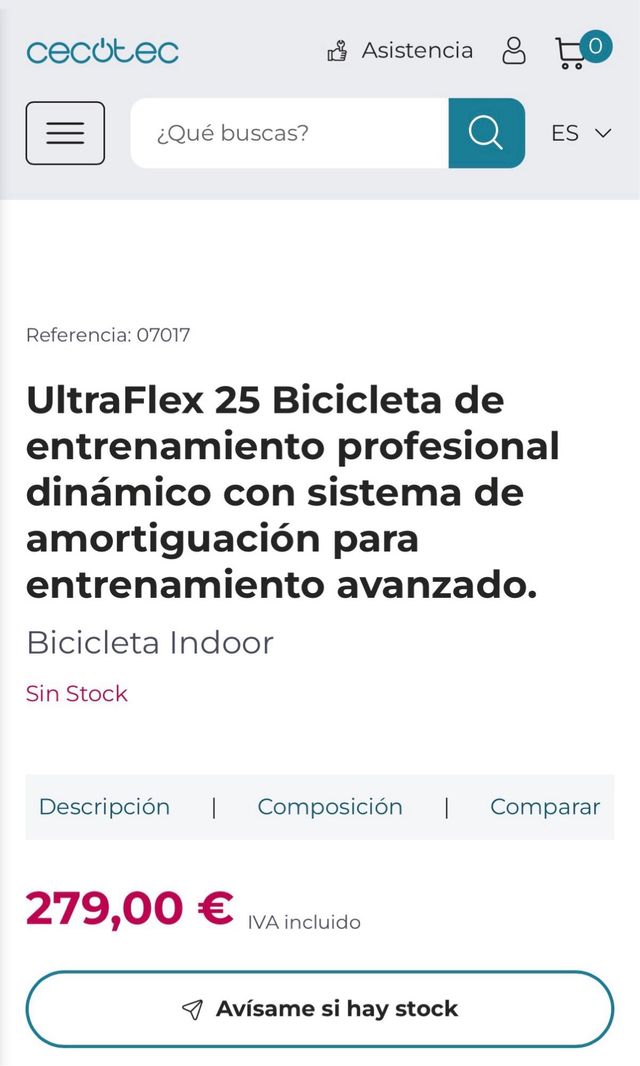 Bicicleta estática/spinning Cecotec UltraFlex 2