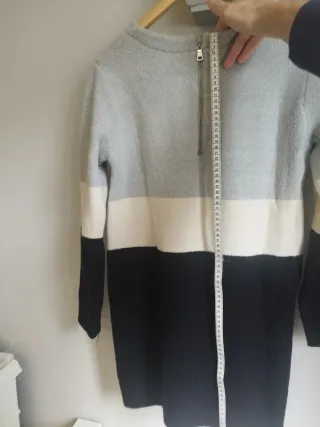 Jersey largo mujer gris, beige y negro Talla única