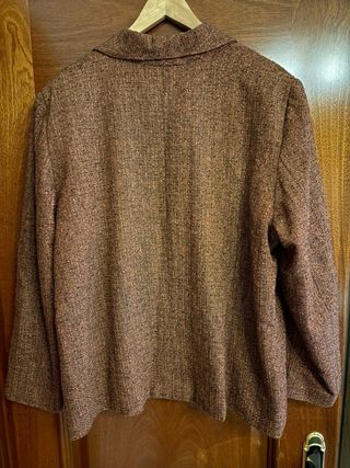 Chaqueta de mujer marrón tweed