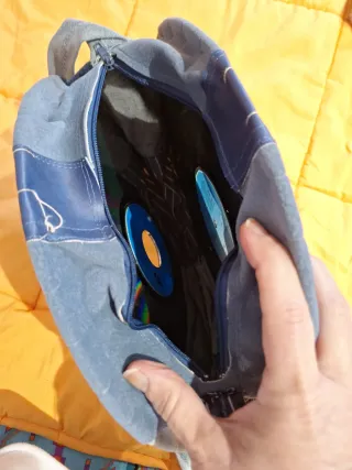 Bolso Vinilo y Laserdisc Negro/Azul