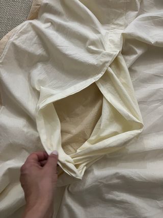 Copri piumino culla beige con disegno