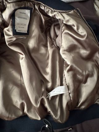 Cazadora Bomber Azul Bershka Forro Raso