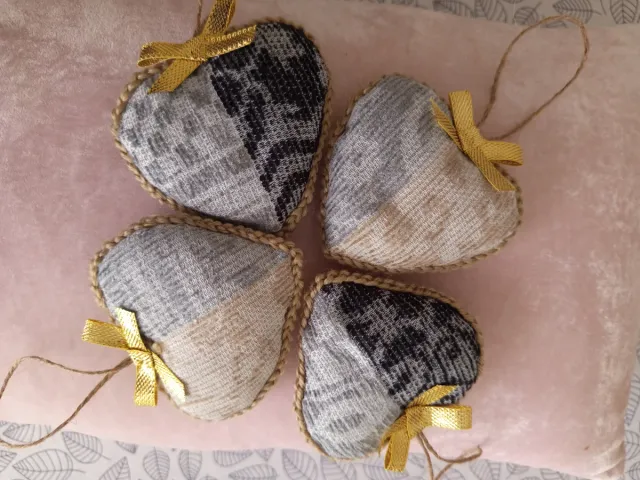 Colgantes Corazón árbol  Navidad (4 uds)