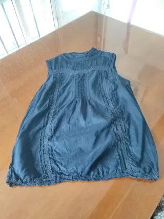 Blusa sin mangas con encajes Promod