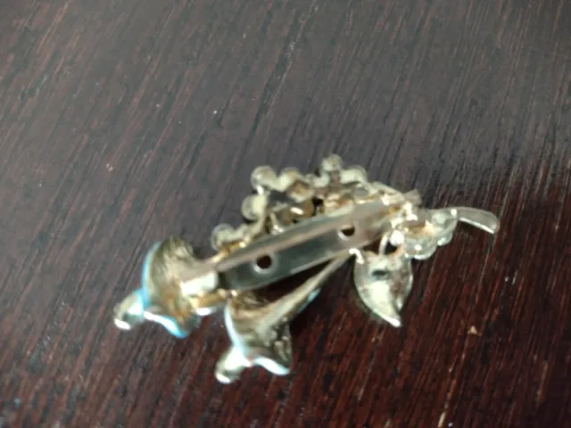 Spilla fiore strass blu oro