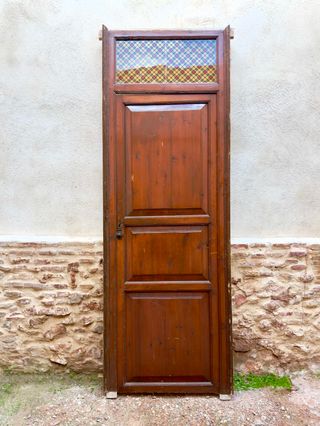 Puertas antigua pino macizo con cristal