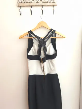 Vestido de fiesta blanco y negro