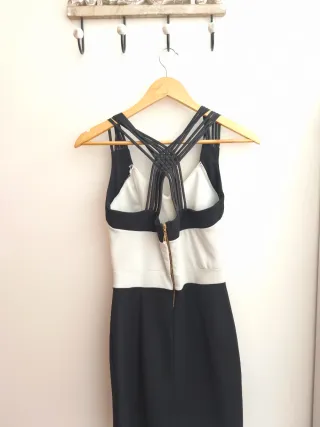 Vestido de fiesta blanco y negro