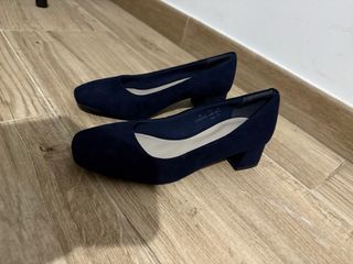 Tacones terciopelo azul oscuro