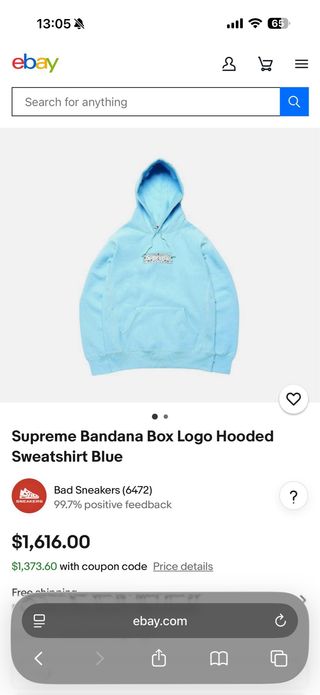 Sudadera Supreme Bandana Box Azul Claro