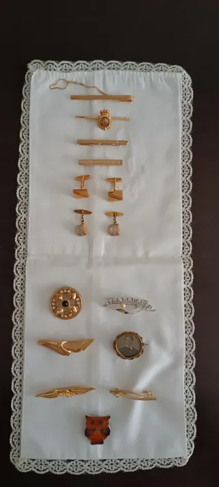 Lote Pasadores Corbata, Gemelos y Broches Vintage
