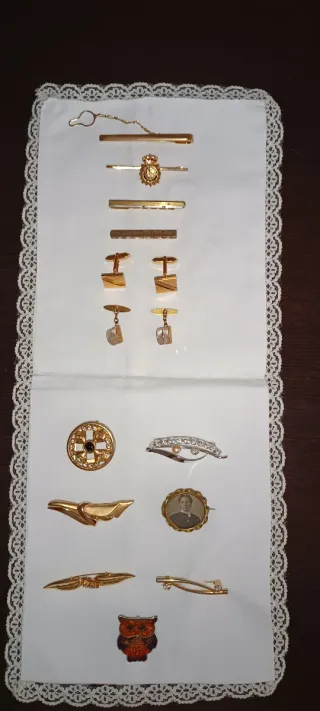 Lote Pasadores Corbata, Gemelos y Broches Vintage