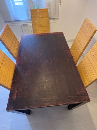 Mesa de comedor extensible de madera