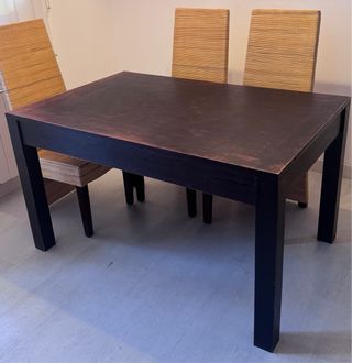 Mesa de comedor extensible de madera