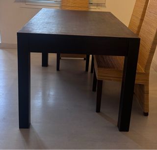 Mesa de comedor extensible de madera