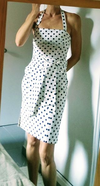 Vestido lunares lazo. Talla M~36.