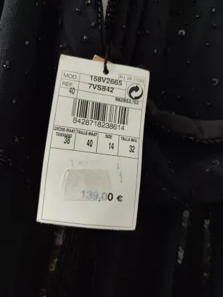 Vestido de noche con pedrería, nuevo con etiqueta