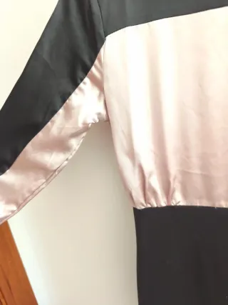 Vestido fiesta negro y rosa talla xs