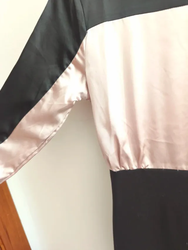 Vestido fiesta negro y rosa talla xs