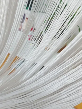 Tres Cortinas de hilo blanco