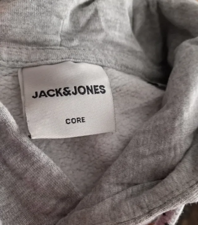 Sudadera jaspeada negra y gris