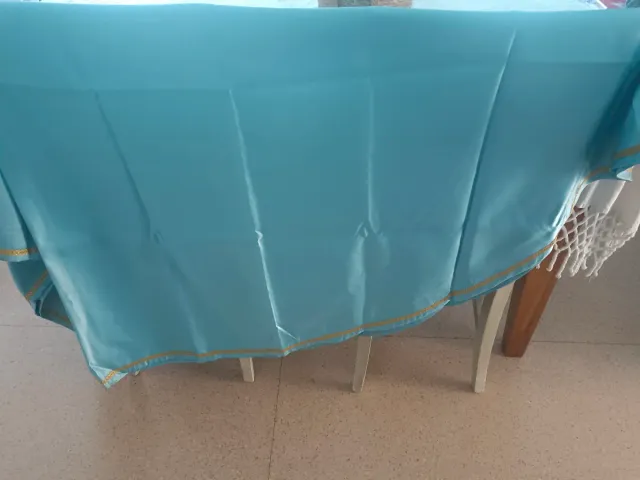 Manto Virgen/Ángel Navidad Azul Dorado