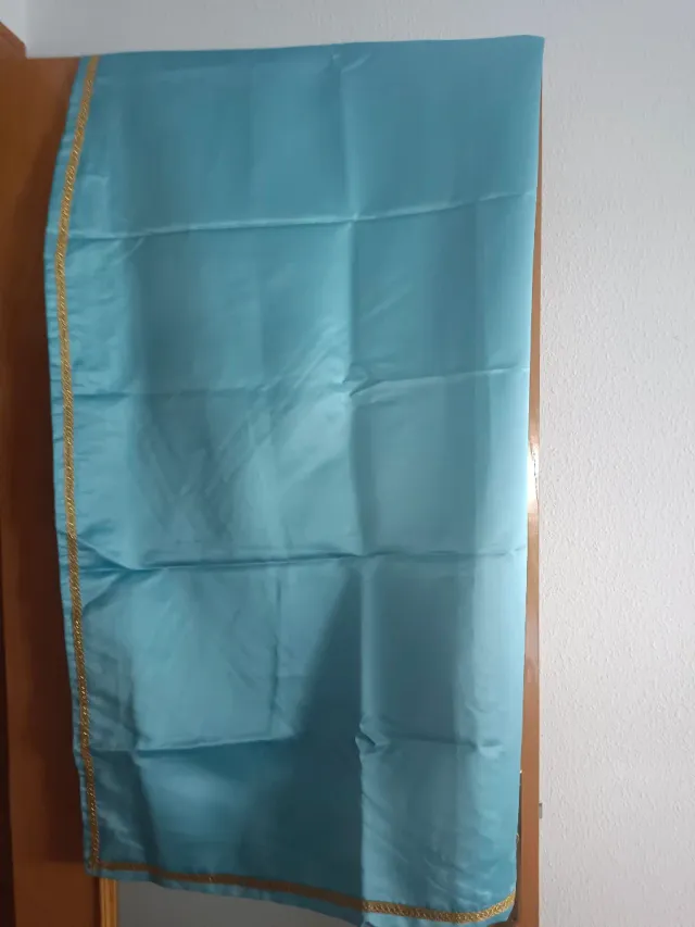 Manto Virgen/Ángel Navidad Azul Dorado