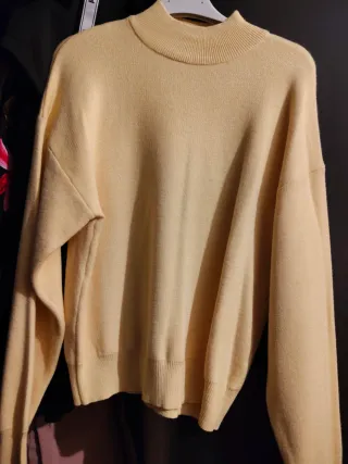 Jersey mujer cuello alto beige T. S/M