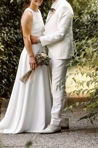 Traje de novio blanco Manuel Ruiz