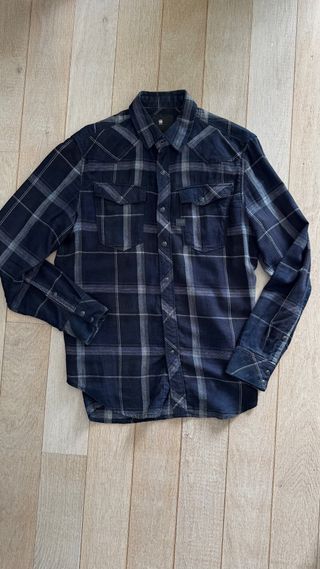 Camisa G-Star RAW cuadros azul y gris