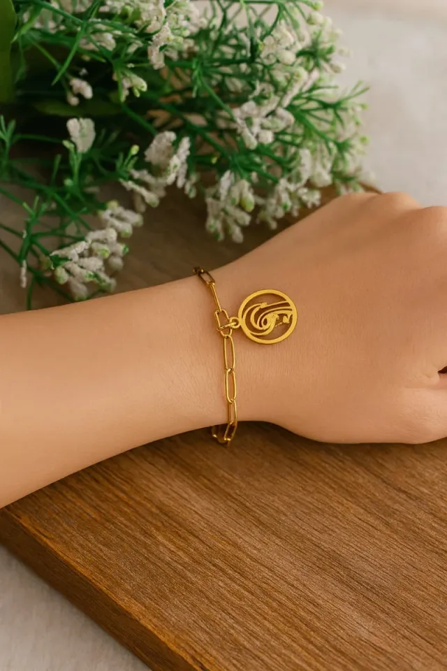 Pulsera Acero Virgen Niña Dorada