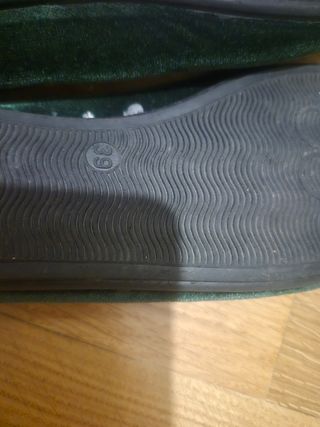 Merceditas terciopelo verde niña