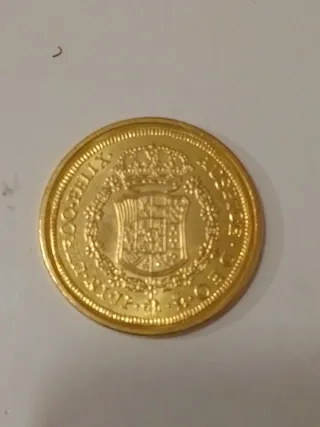 Moneda CarlosIII 1760 acabado en oro 24k