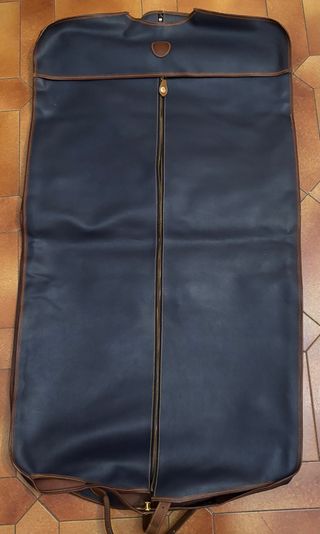 Porta abiti Trussardi blu e cuoio