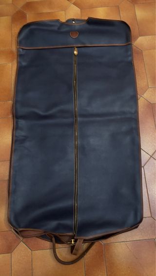 Porta abiti Trussardi blu e cuoio