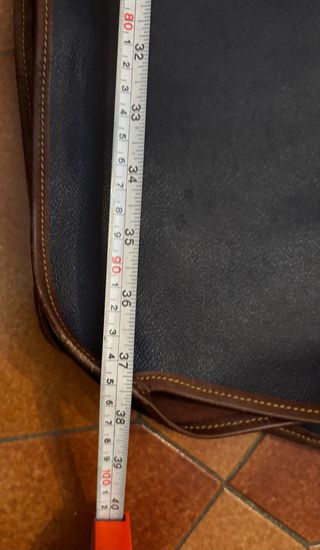 Porta abiti Trussardi blu e cuoio