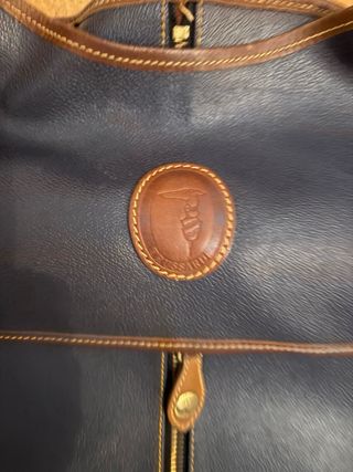 Porta abiti Trussardi blu e cuoio